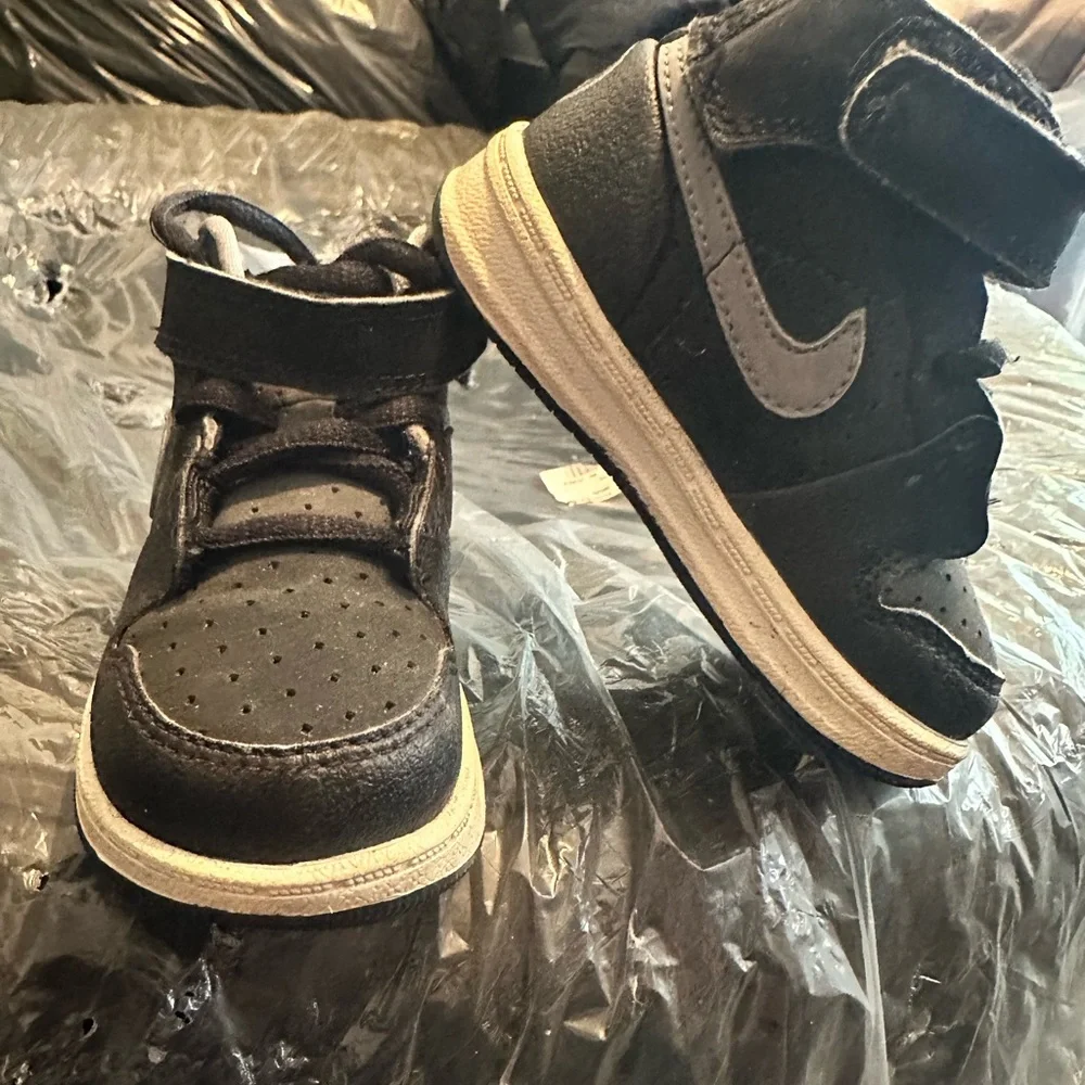 Black and Grey Baby Jordans Size 5c